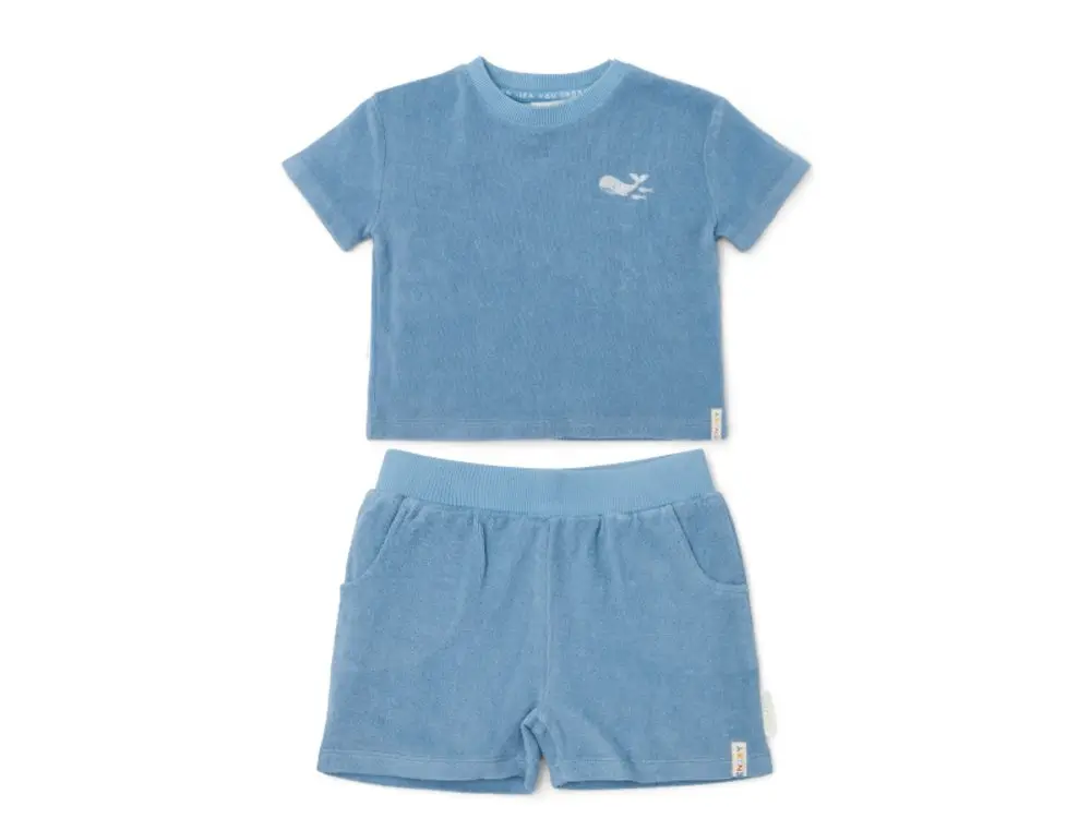 Little Dutch Tričko a kraťasy Ocean Sea Life Blue vel. 86/92