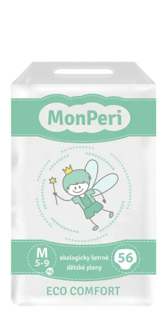 MonPeri Eco Comfort M 5-9 kg - 56 ks EKO Jednorázové dětské plenky (velikost 3)