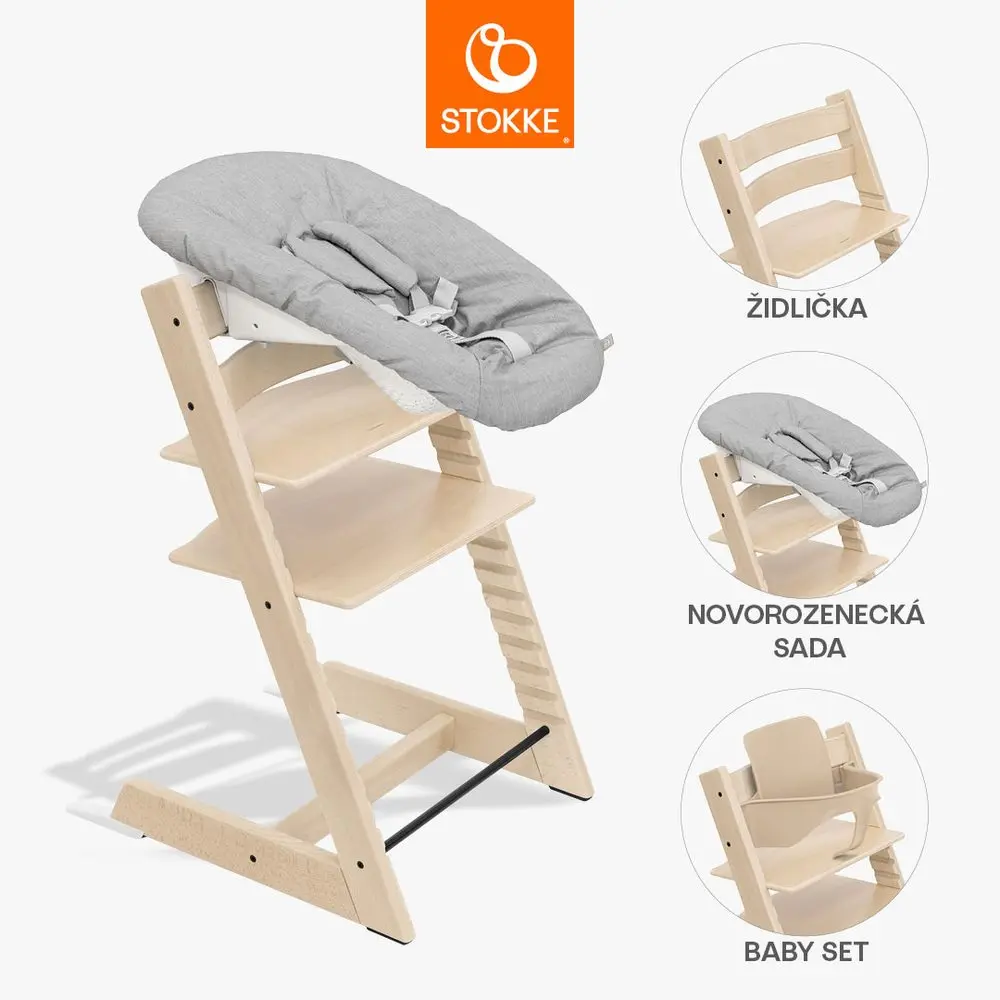 STOKKE® Tripp Trapp® + novorozenecká sada + Baby set zvýhodněná sada -