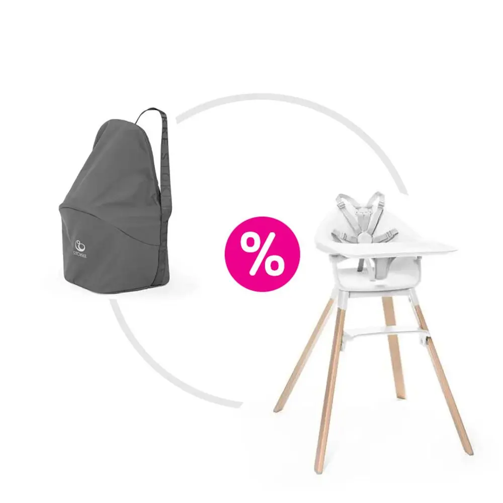 STOKKE® Clikk™ Jídelní židlička + přepravní taška ZDARMA - White