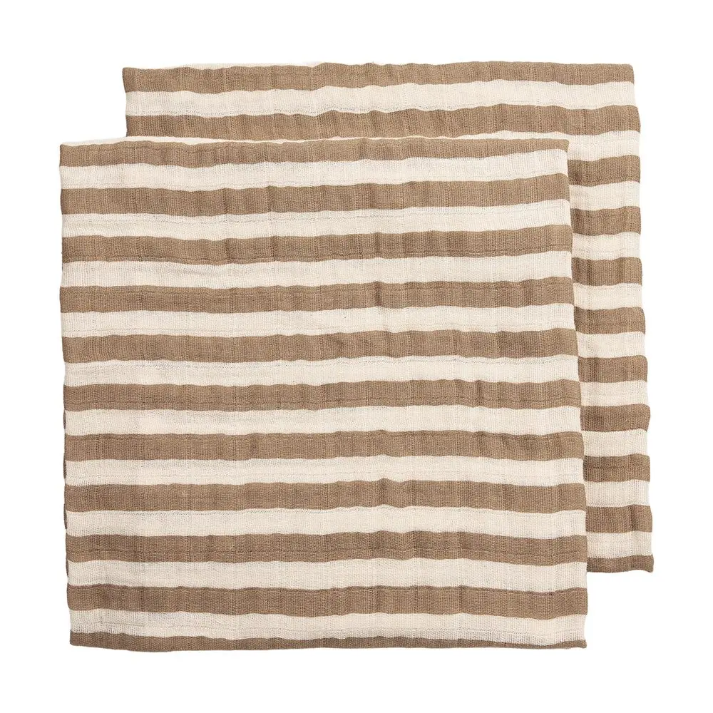Meyco Mušelínové pleny Fat Stripe 30x30 cm 2-balení - Taupe