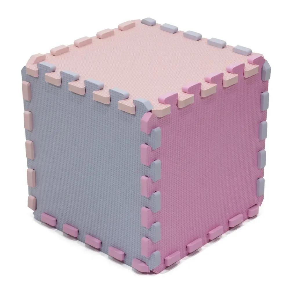 Rialto Baby Pěnová puzzle kostka - light pink, silver, pink