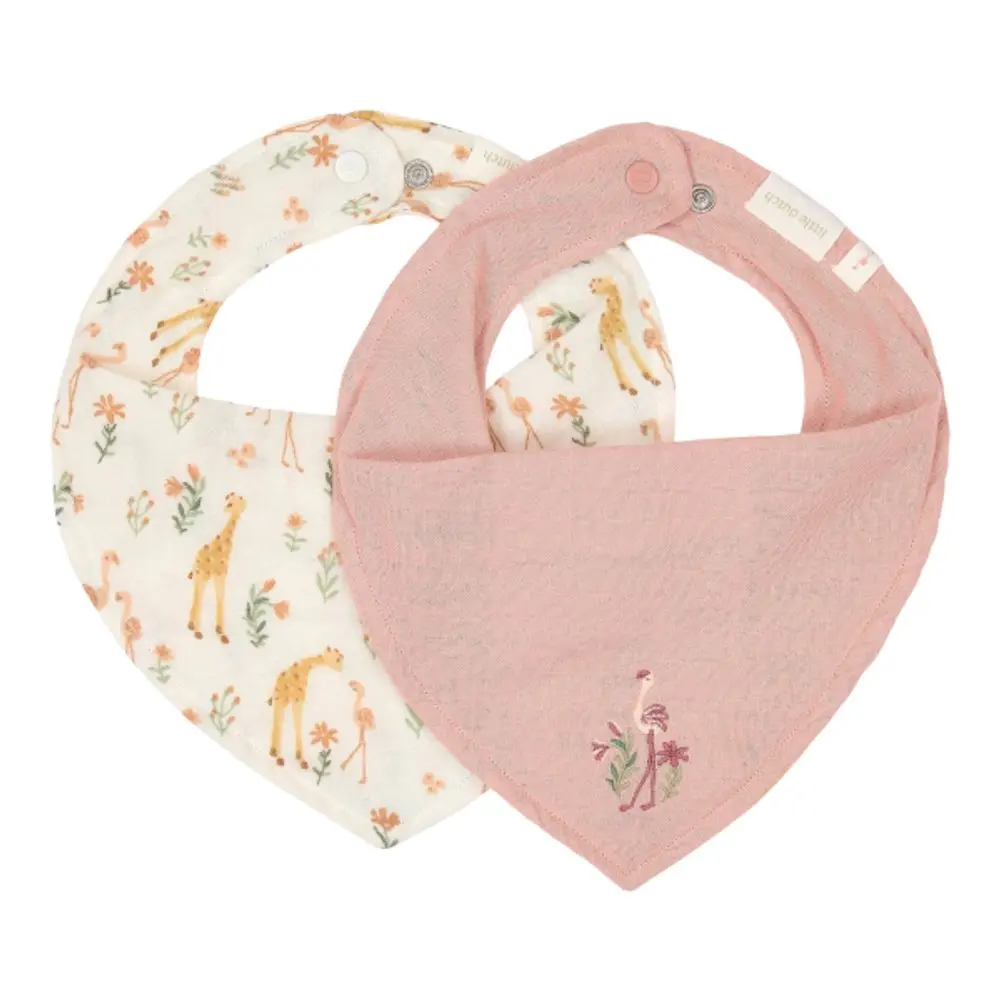 Little Dutch Bryndáček bandana 2 ks Pink Blooming Safari