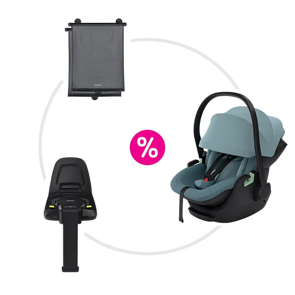 Thule set autosedačka Maple + základna Alfi + clony Kikkaboo - Mid Blue