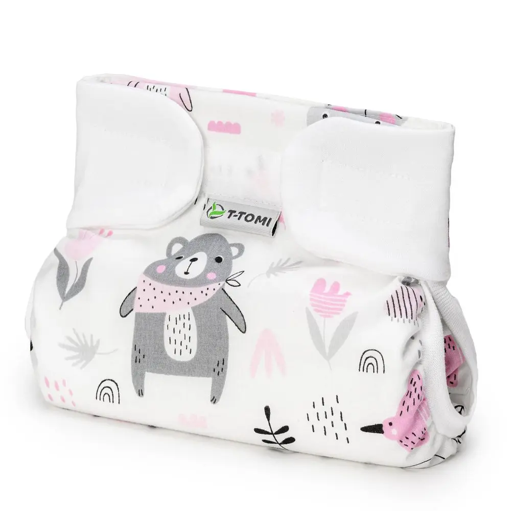 T-TOMI Ortopedické abdukční kalhotky - suchý zip Pink bears (3-6kg)
