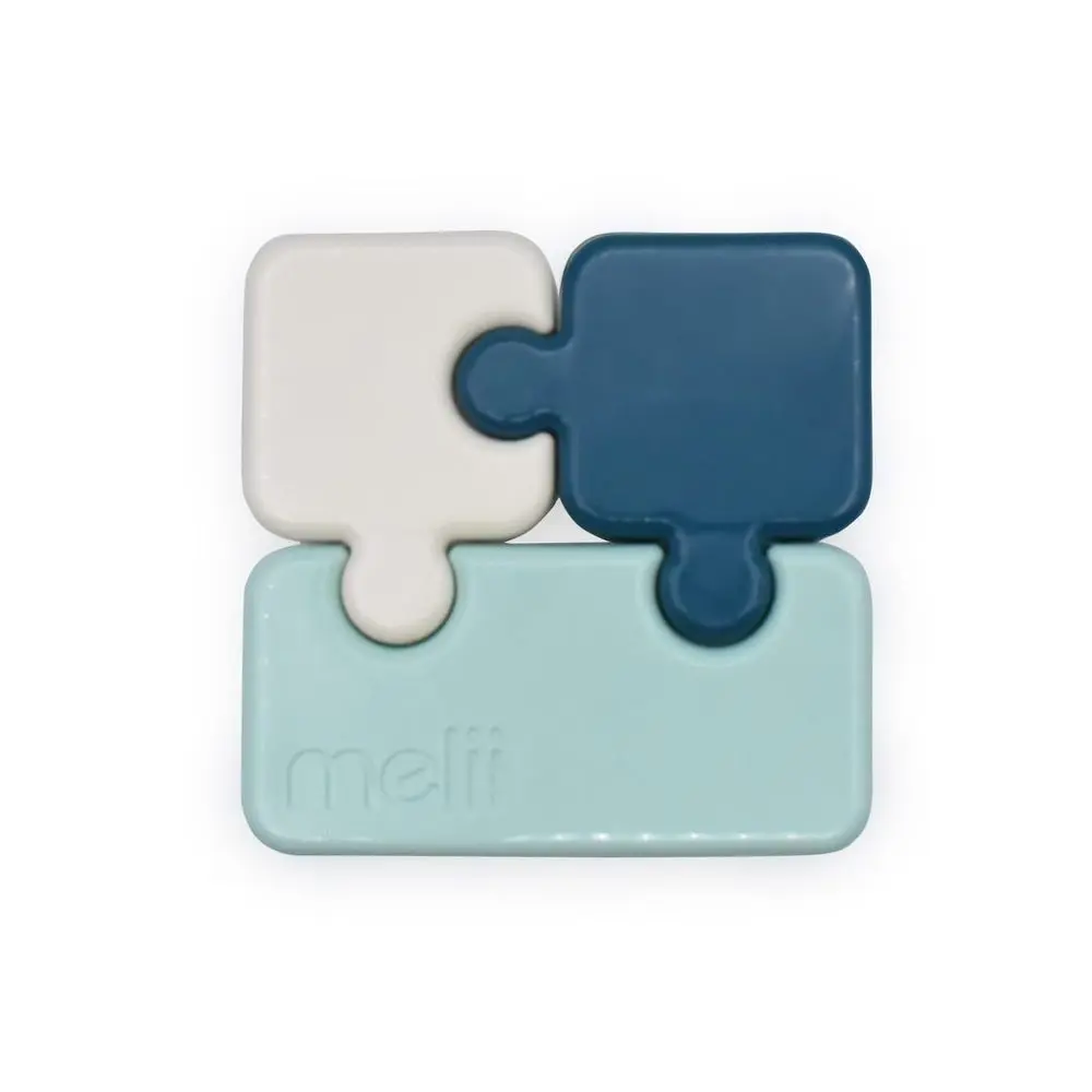 Melii Svačinový box Puzzle 850 ml - Luxe mátový/modrý