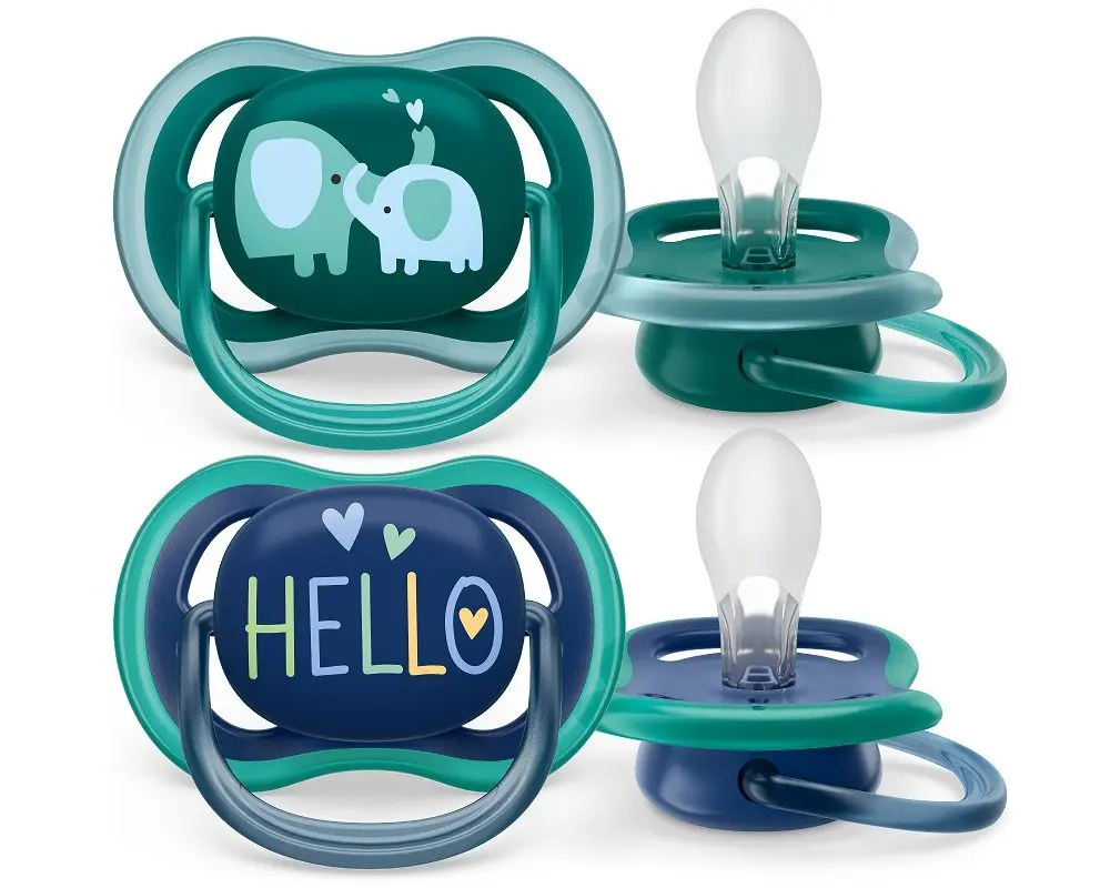 PHILIPS AVENT Šidítko ultra air slon 18m+ chlapec 2 kusy