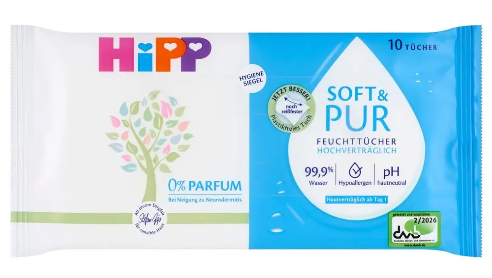 HiPP BabySANFT Soft&Pur vlhčené ubrousky 10ks