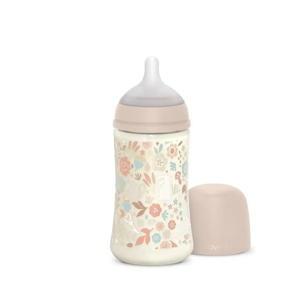 Suavinex Kojenecká láhev WONDERLAND 270ml FYZIOL PRŮTOK M - LIBERTY RŮŽOVÁ