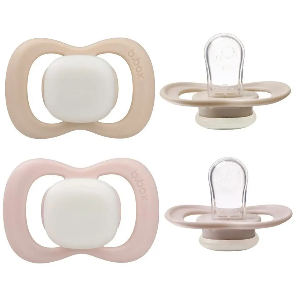 b.box Dudlíky silikonové 0-6m, 2ks - GLOW blush/latte