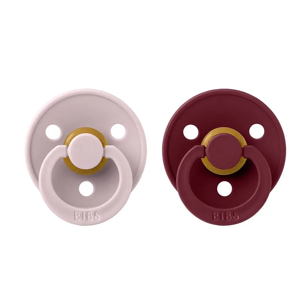 BIBS Colour dudlíky z přírodního kaučuku 2ks vel.1 - Pink Plum / Elderberry