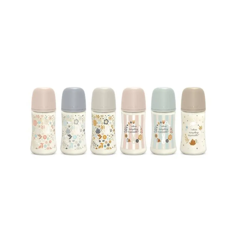Suavinex SUAVINEX | Kojenecká láhev WONDERLAND 270ml FYZIOL PRŮTOK M