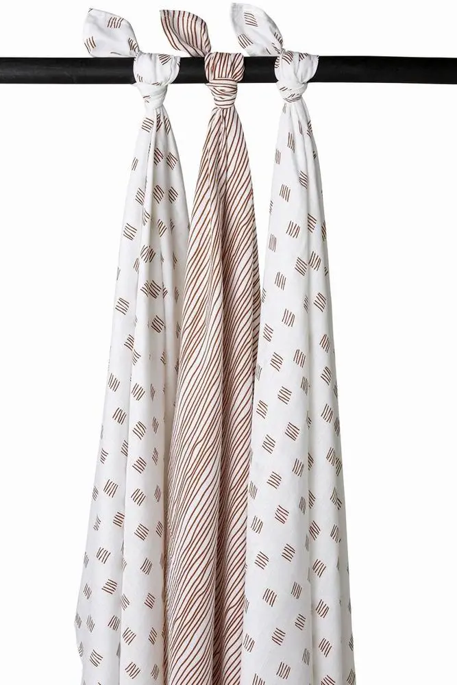 Meyco Pleny 3-balení Block stripe camel