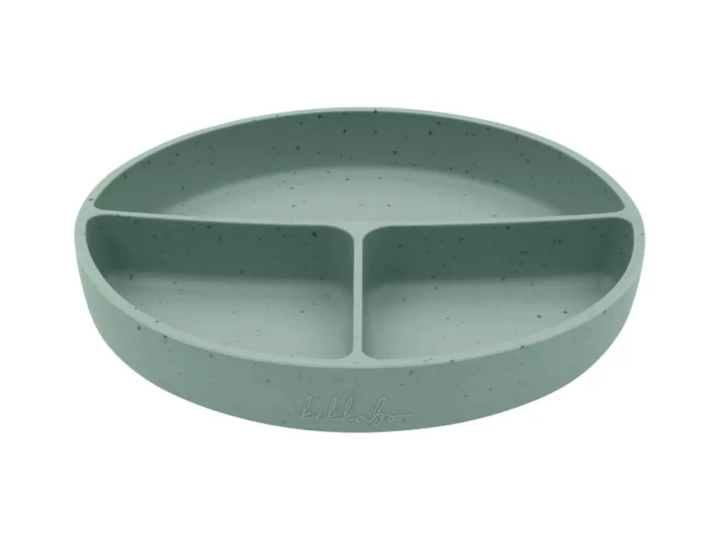 KikkaBoo Talíř dělený s přísavkou Platinum Silicone Sage