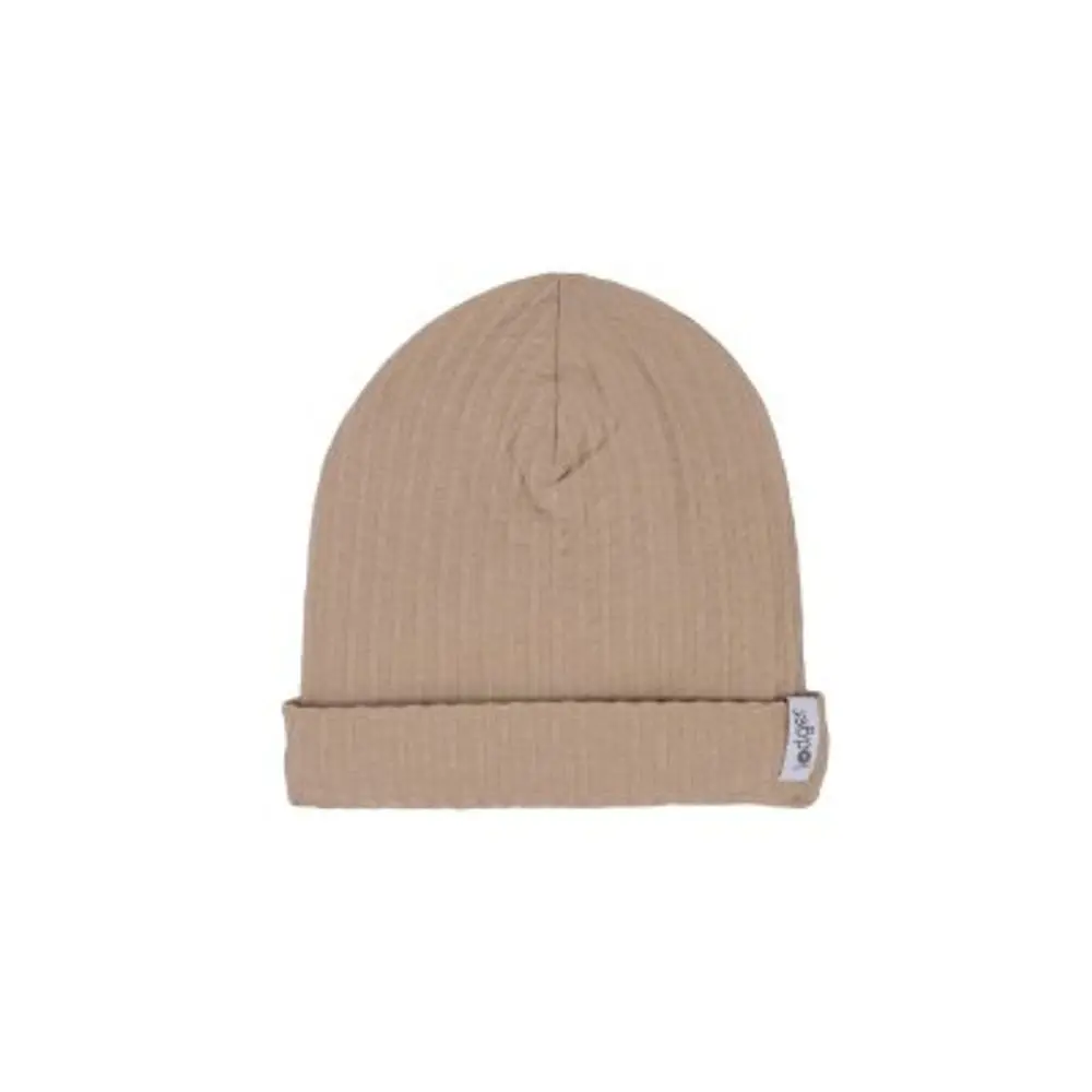 LODGER Beanie Seersucker Beige 6 - 12 měsíců