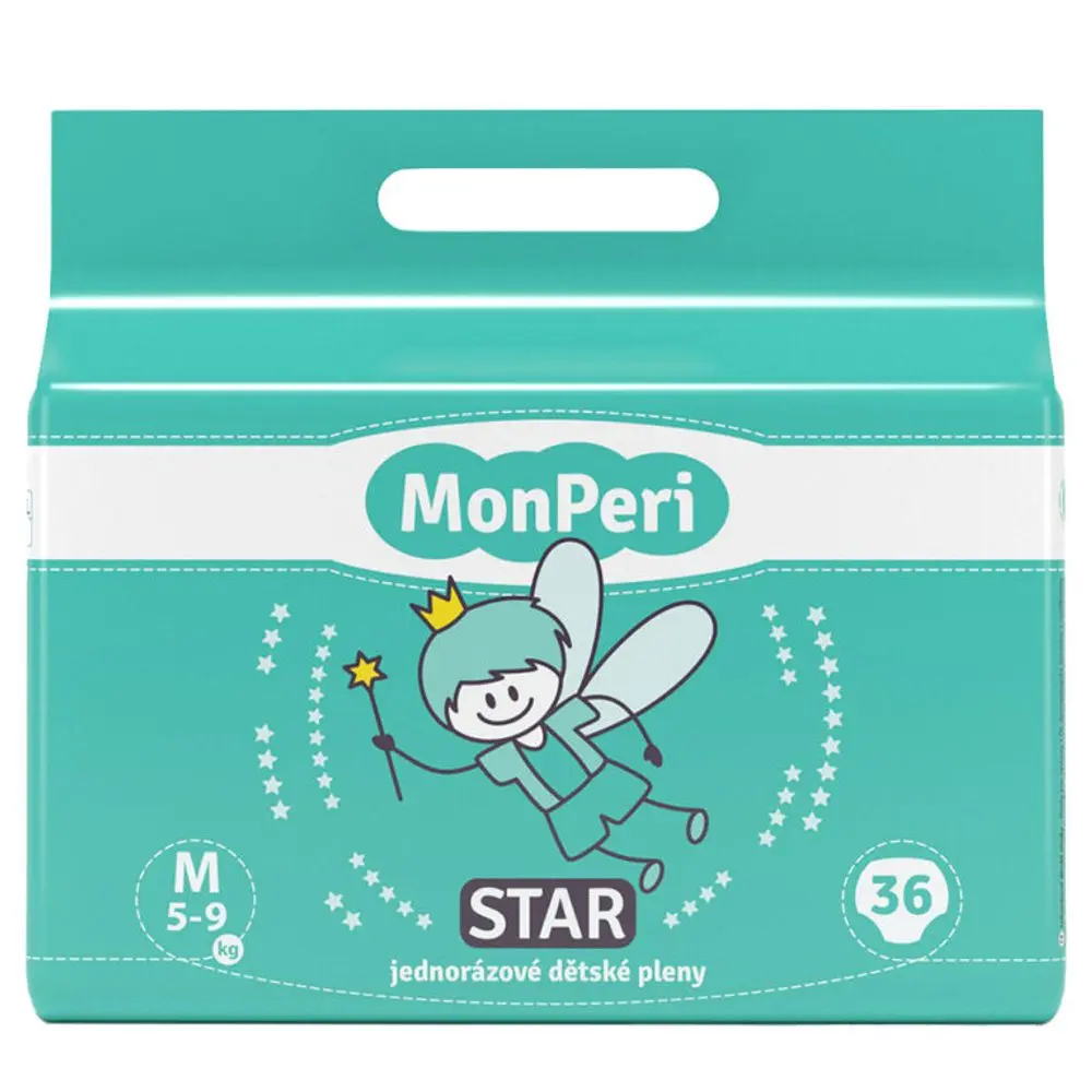 MonPeri STAR M 5-9kg (36ks) hypoalergenní jednorázové dětské pleny vel.3