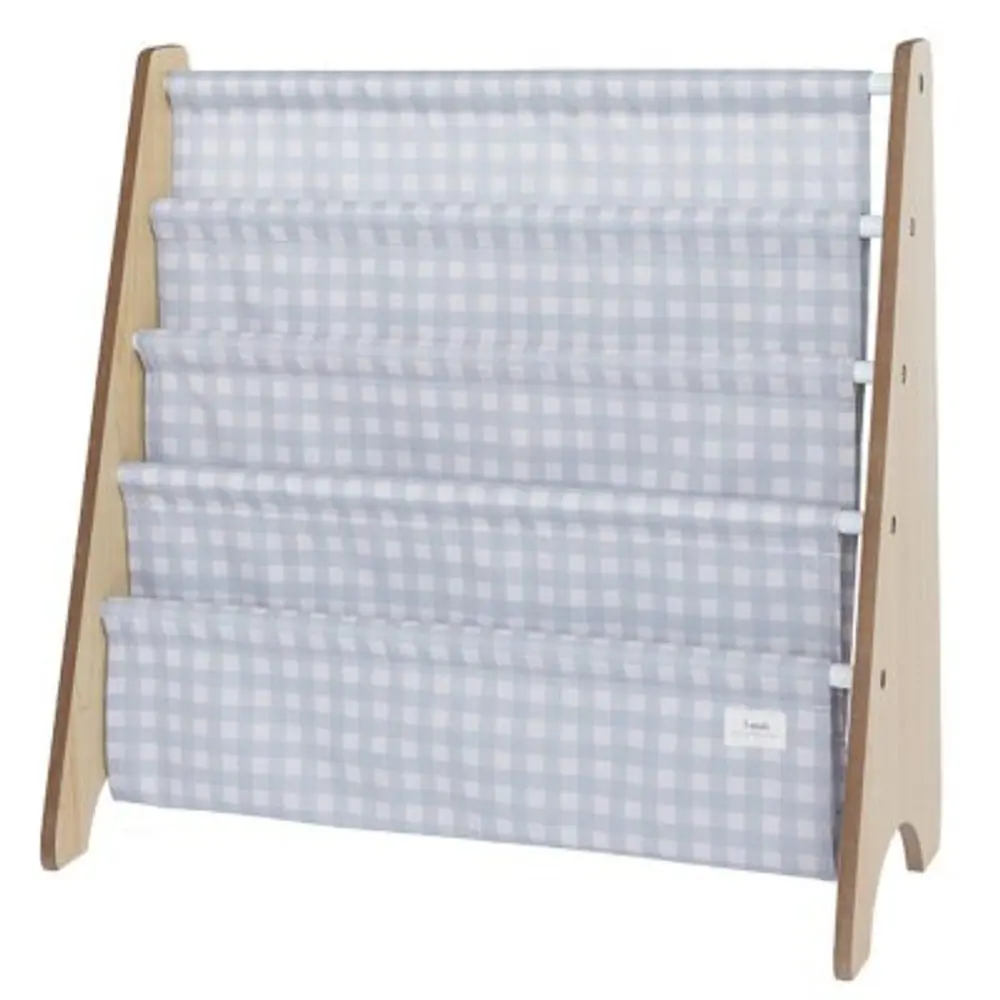3 SPROUTS Stojan na knížky Recycled Gingham/Blue