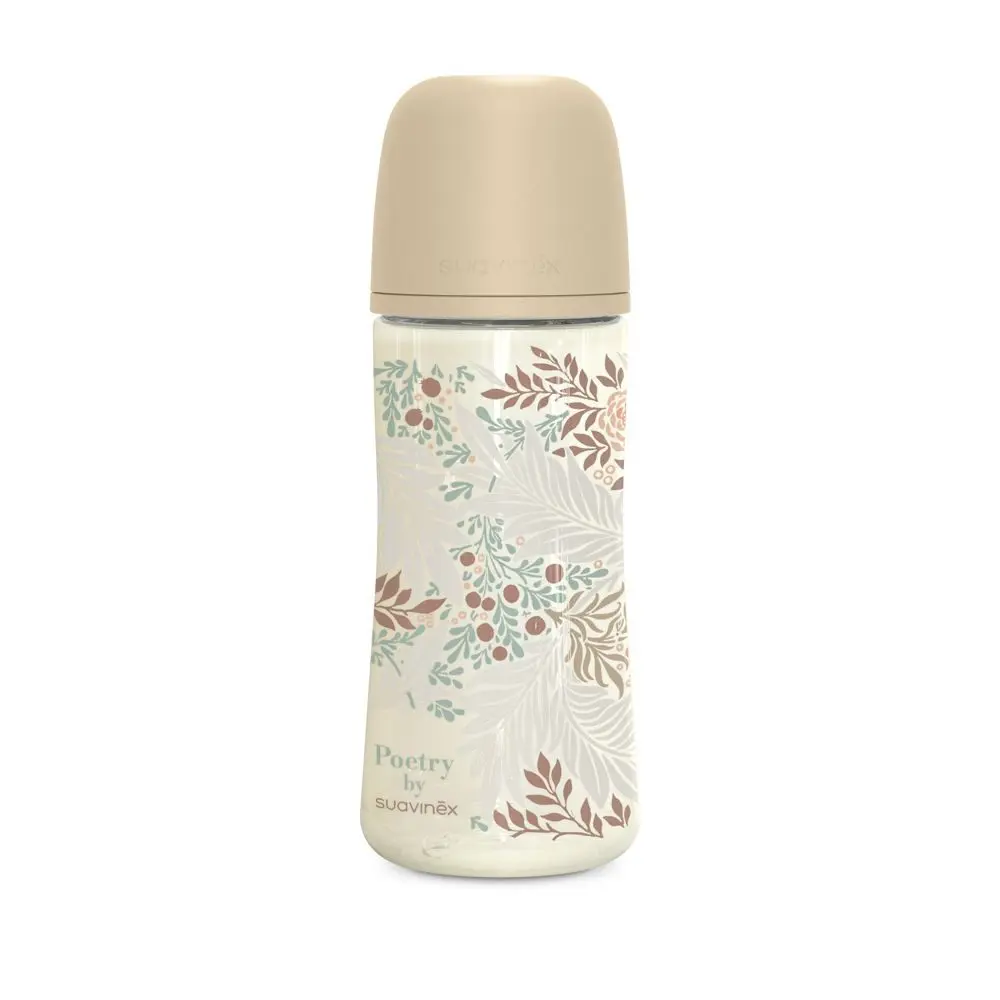 Suavinex Kojenecká láhev POETRY 360ml FYZIOL PRŮTOK L - krémová