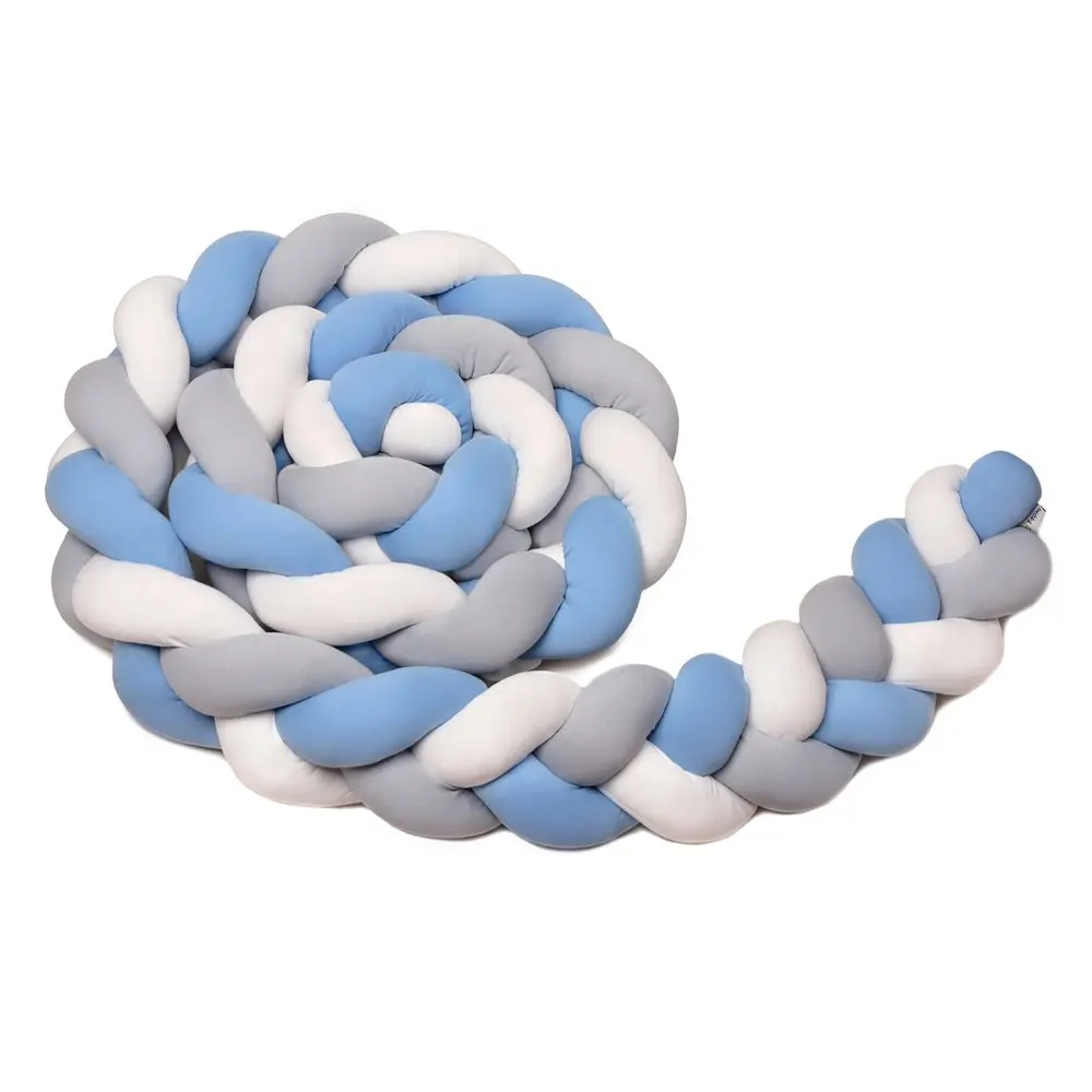 T-Tomi Pletený mantinel 180cm - white + grey + blue