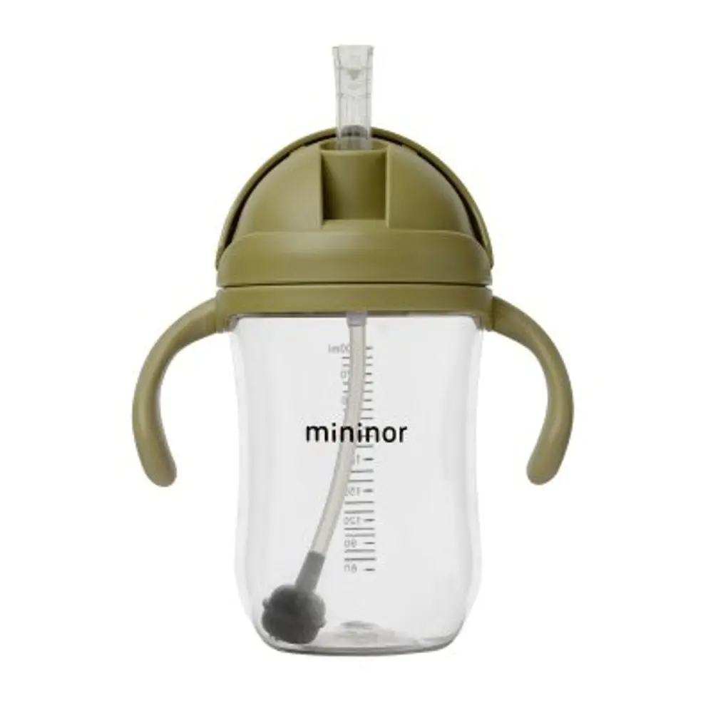 MININOR Lahev s brčkem Tritan 330 ml Moss Green