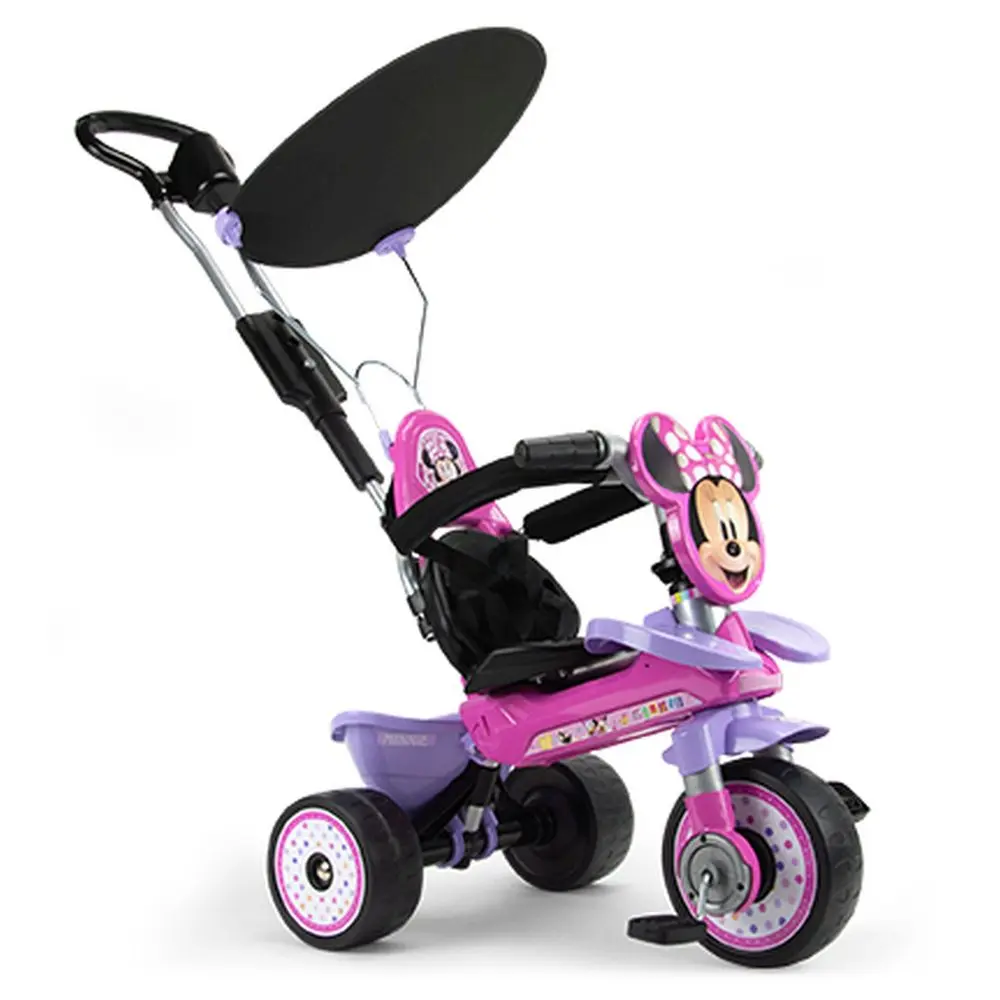 Injusa Dětská evoluční šlapací tříkolka s vodicí tyčí MINNIE