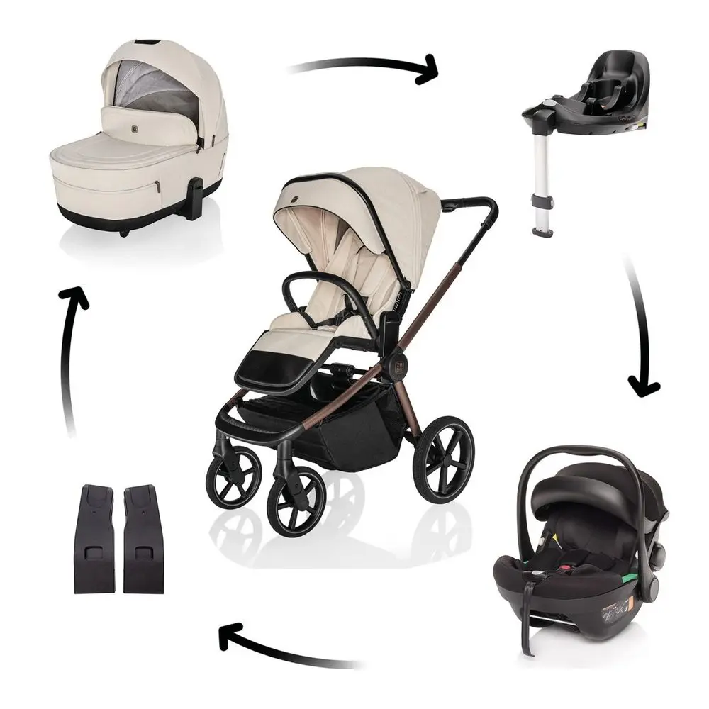 ZOPA Kočárek Move Cross 5X + autosedačka XM Plus i-size bundle - Quartz Beige