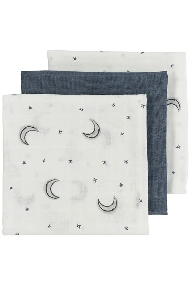 Meyco Mušelínové pleny 3-balení - Moon indigo