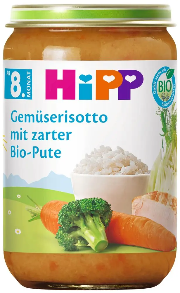 HiPP BIO Zeleninové rizoto s krůtím masem
