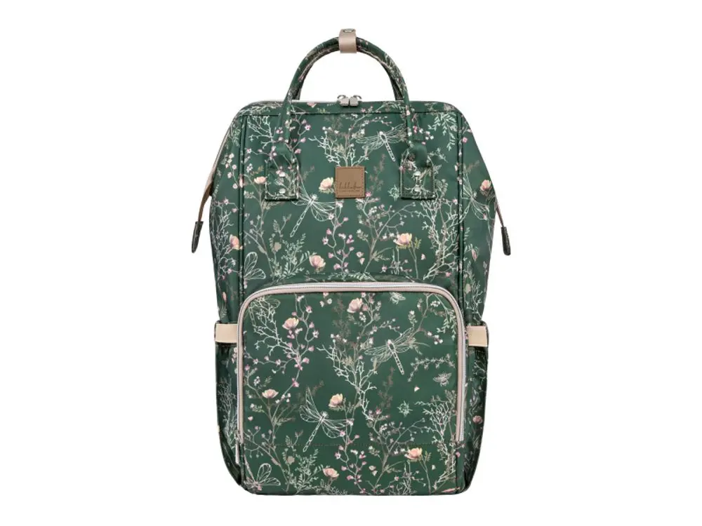KikkaBoo Přebalovací batoh Siena Luxe Secret Garden Deep Green