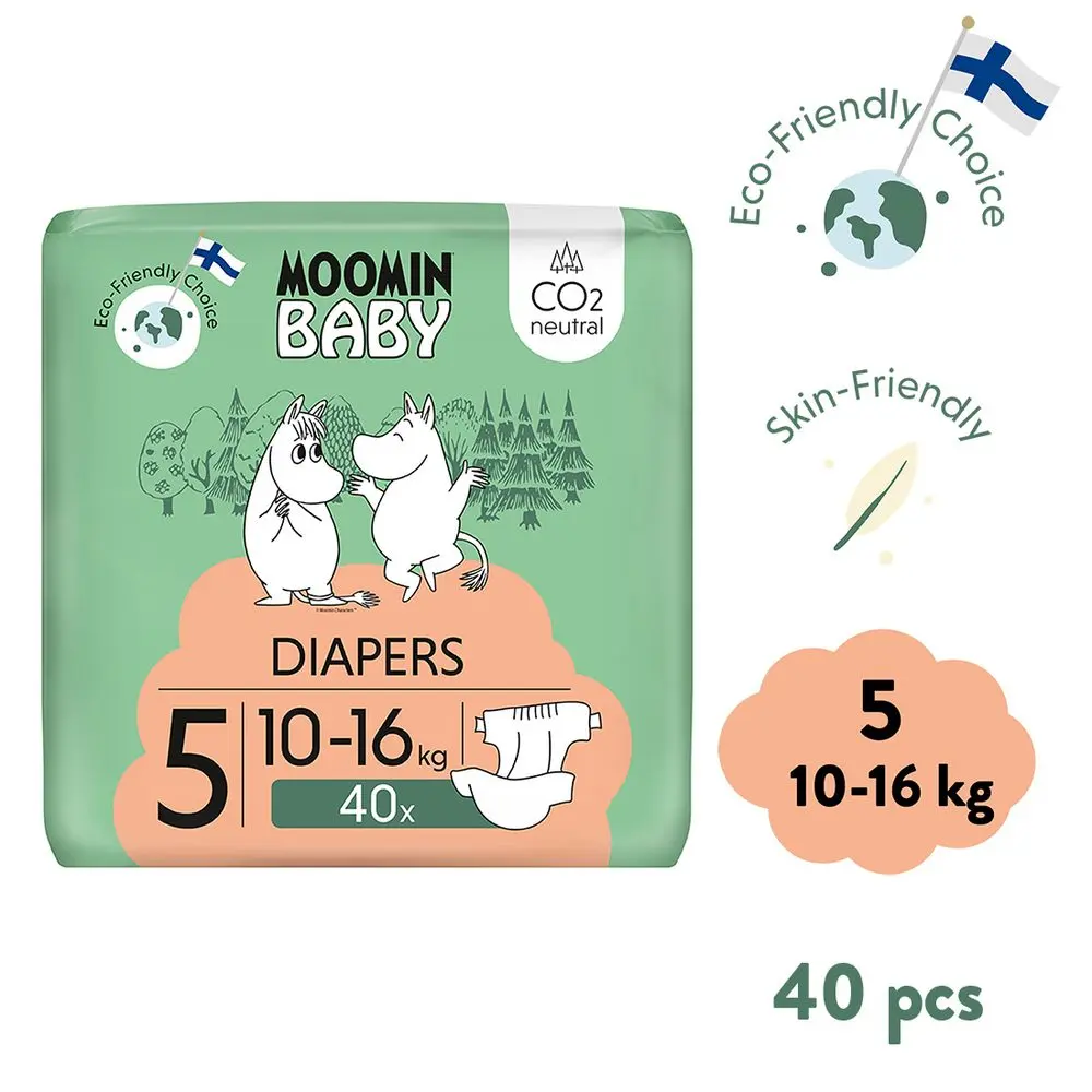 MOOMIN BABY 5 Eko pleny maxi 10–16 kg 40 ks