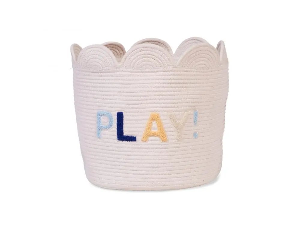 Childhome Koš na hračky Květina Off White 35x35x35 cm
