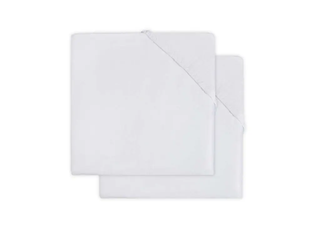 Jollein Prostěradlo napínací 60x120 cm froté White 2 ks
