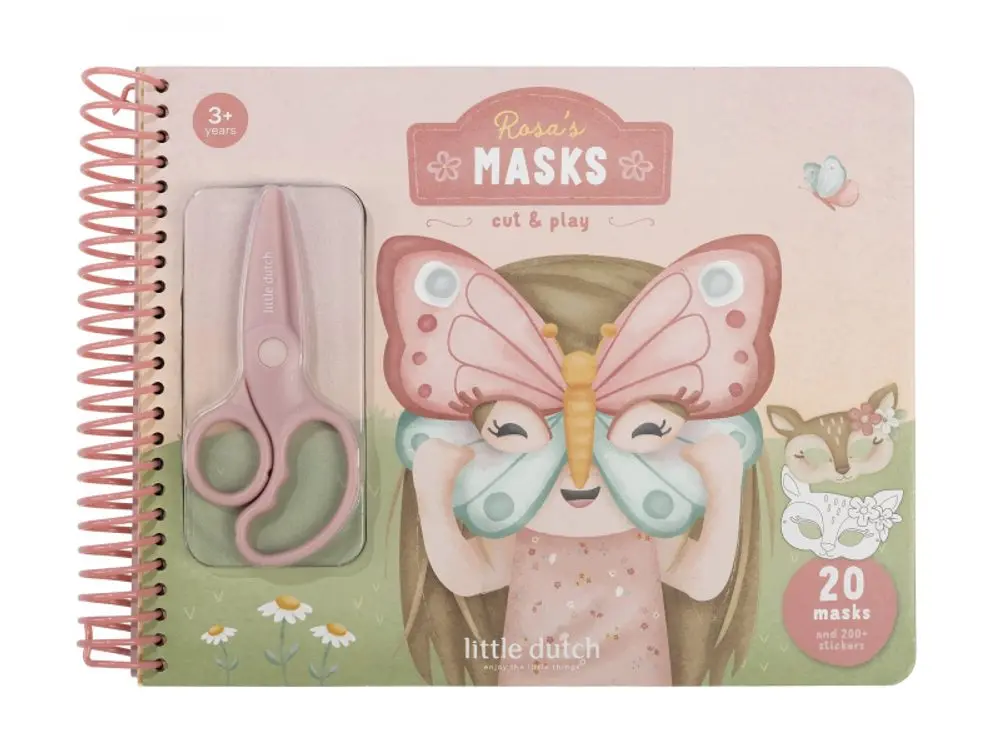 Little Dutch Kniha s vystřihovacími maskami Rosa