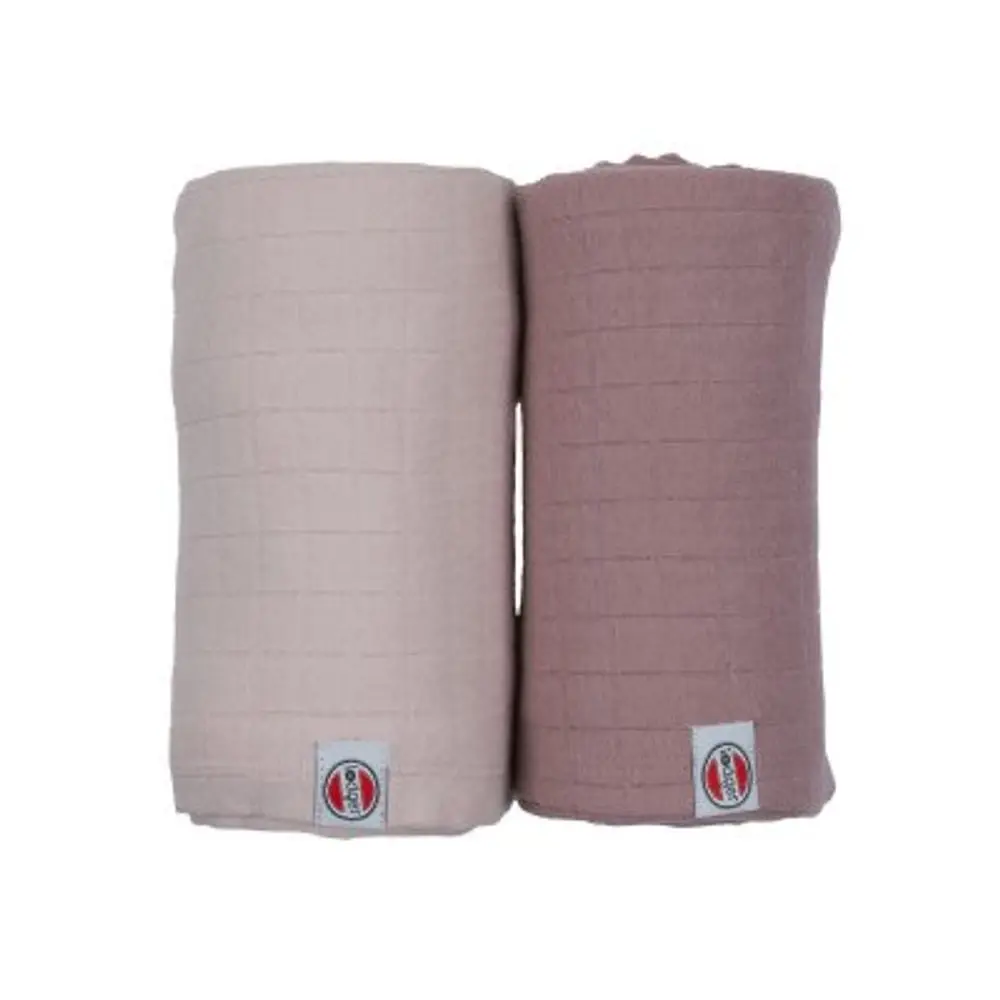 LODGER Swaddler Solid 2balení 110 x 110 cm Powder/Rose