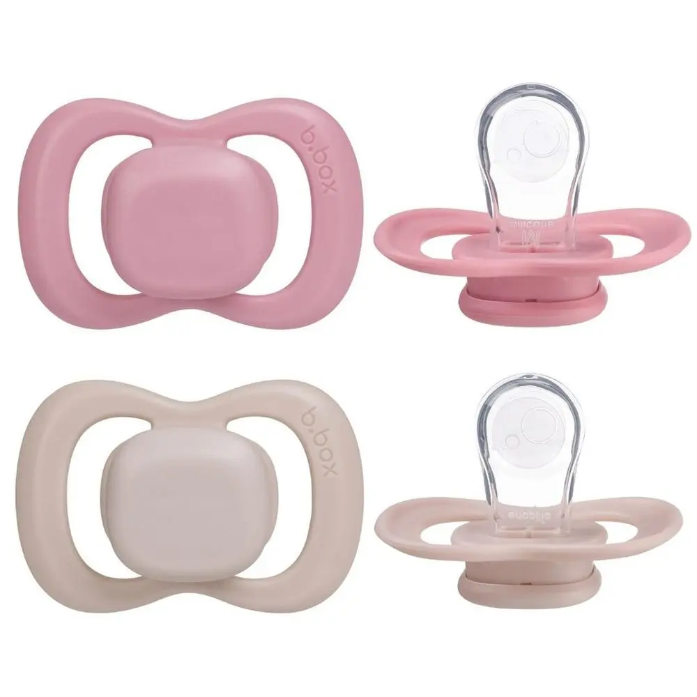 b.box Dudlíky silikonové 6m+, 2 ks - berry/blush