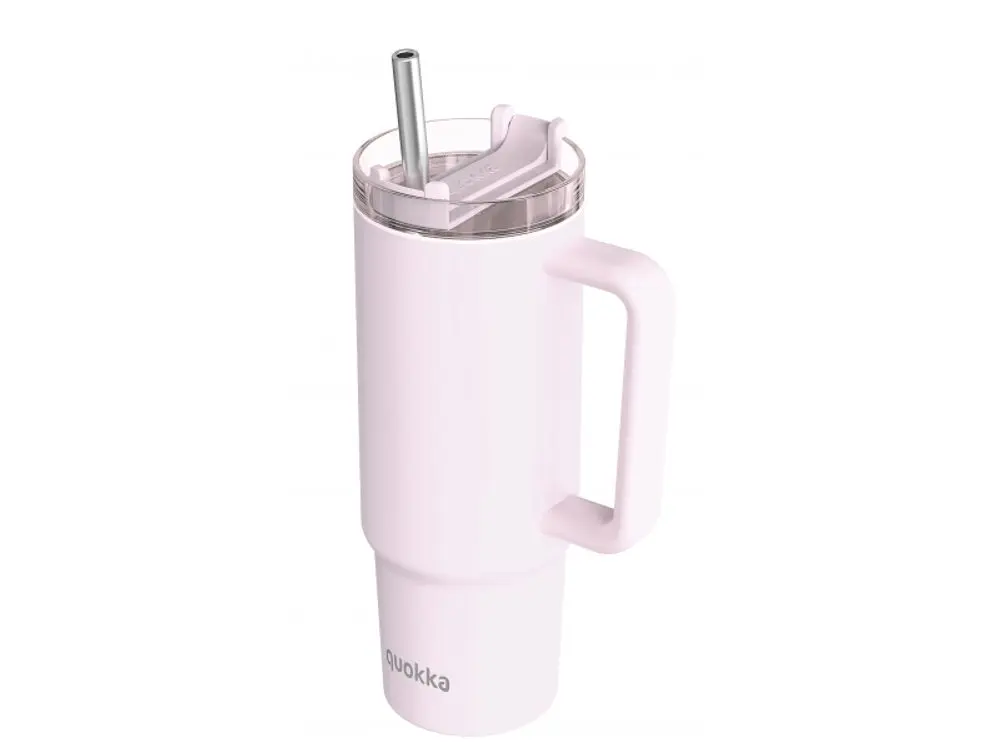 Termohrnek Stream s brčkem, 950ml, Quokka, růžový