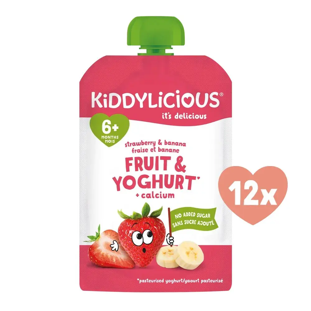 Kiddylicious ovocná kapsička s jahodou, banánem a jogurtem (12x100g)
