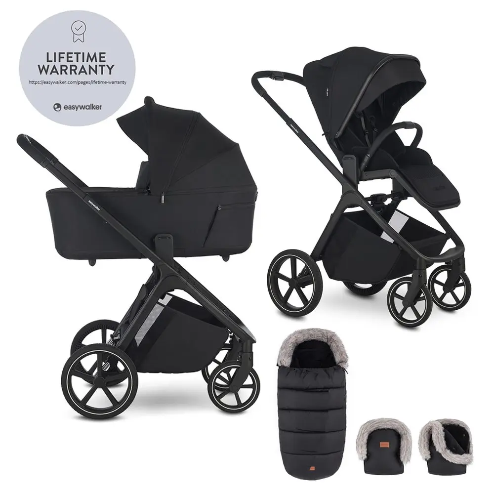EASYWALKER Set kočárek 2v1 Zoey Go Chestnut Brown XL s příslušenstvím - EASYWALKER Set kočárek 2v1 Zoey Go Pure Black XL s příslušenstvím