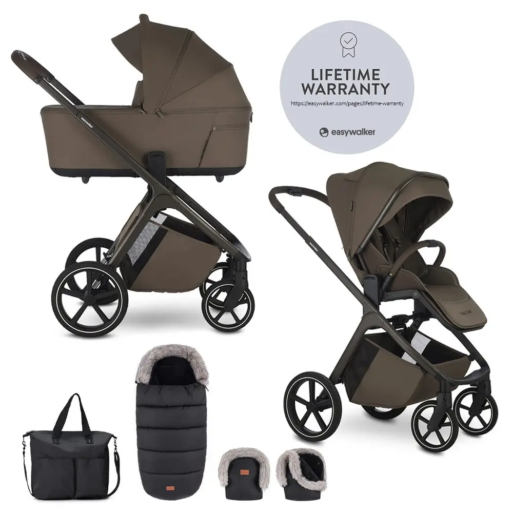 EASYWALKER Set kočárek 2v1 Zoey Go Chestnut Brown XXL Limited s příslušenstvím - EASYWALKER Set kočárek 2v1 Zoey Go