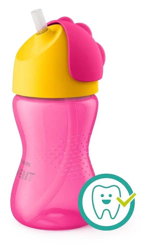 Avengers AVENT Dětský hrníček s brčkem 300ml růžový