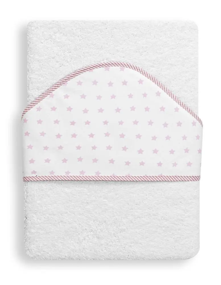 Interbaby OSUŠKA froté 100x100 HVĚZDA - bílo-růžová