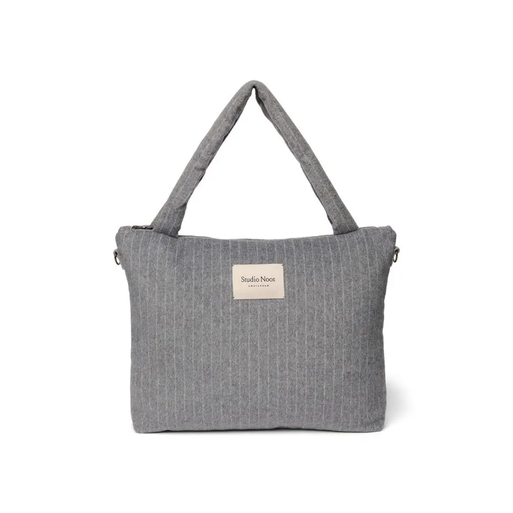 Studio Noos Flannel Chalkstripe DIAPER BAG Light Grey