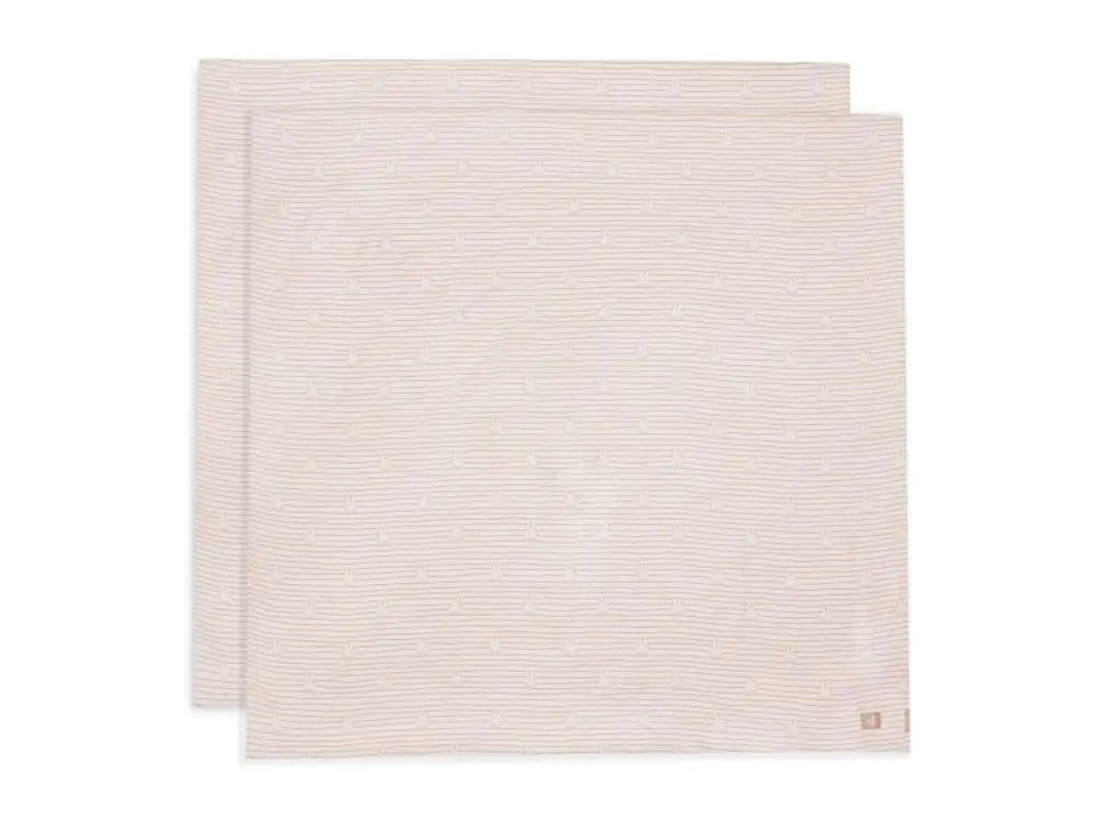 Jollein Pleny zavinovací 2ks 115x115 cm Miffy Stripe Biscuit