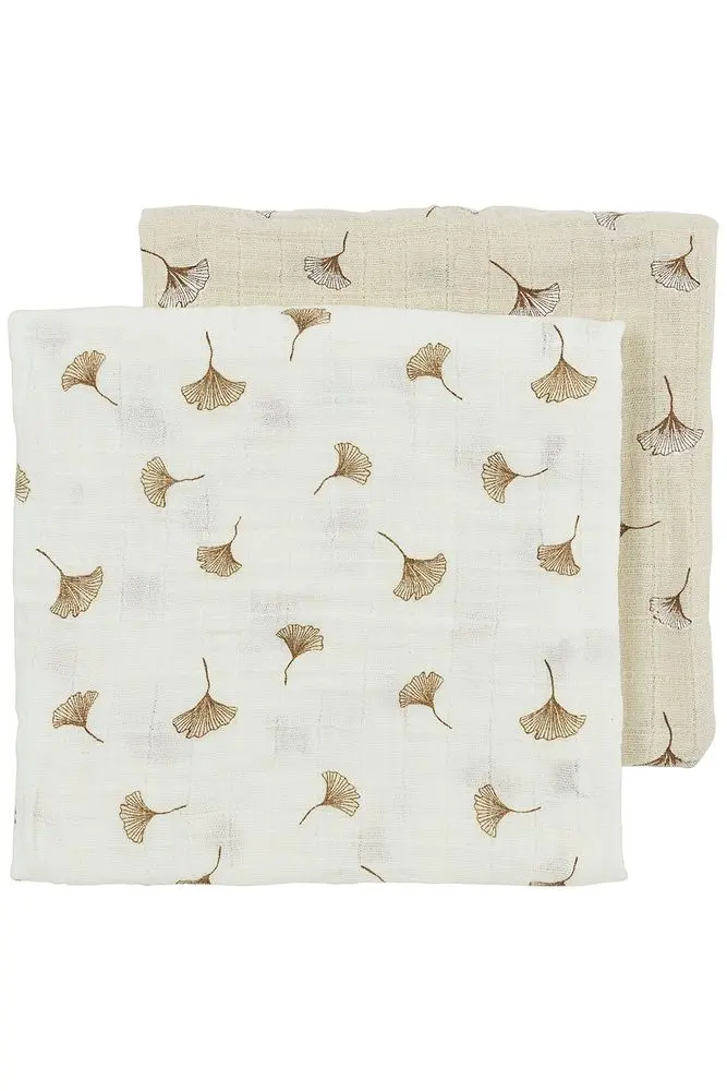 Meyco Mušelínové pleny Ginko 70x70 cm 2-balení - Off white/soft sand