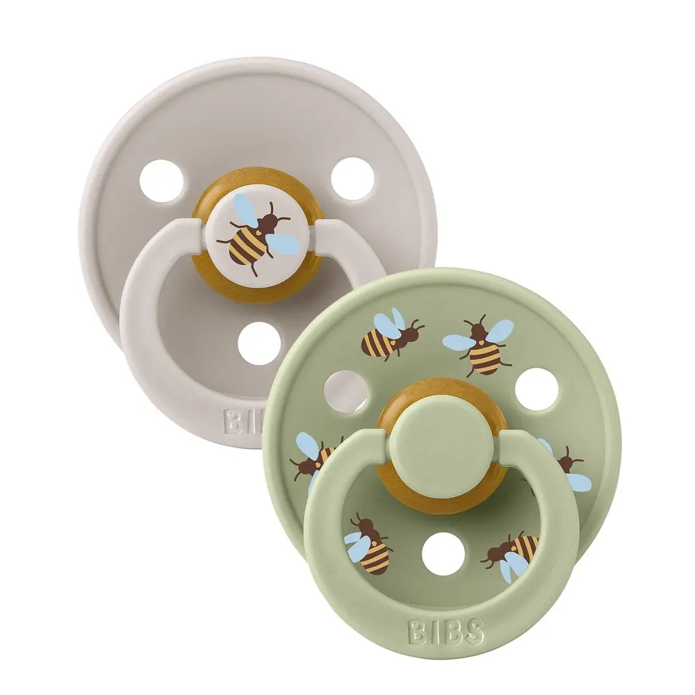 BIBS STUDIO Colour Bumblebee dudlíky z přírodního kaučuku 2ks – velikost 2 - Mushroom Mix