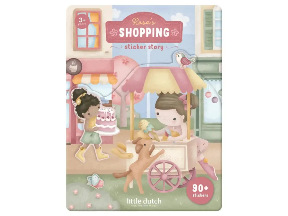 Little Dutch Knížka se samolepkami Nakupování Rosa