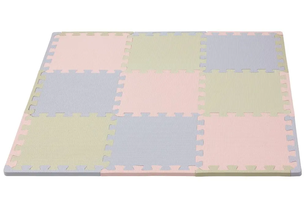 Rialto Baby Hrací podložka puzzle s okrajem Grey Beige Pink 92x92 cm