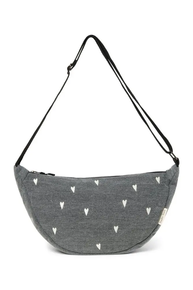 Studio Noos Denim Adult FANNY kabelka Grey Hearts