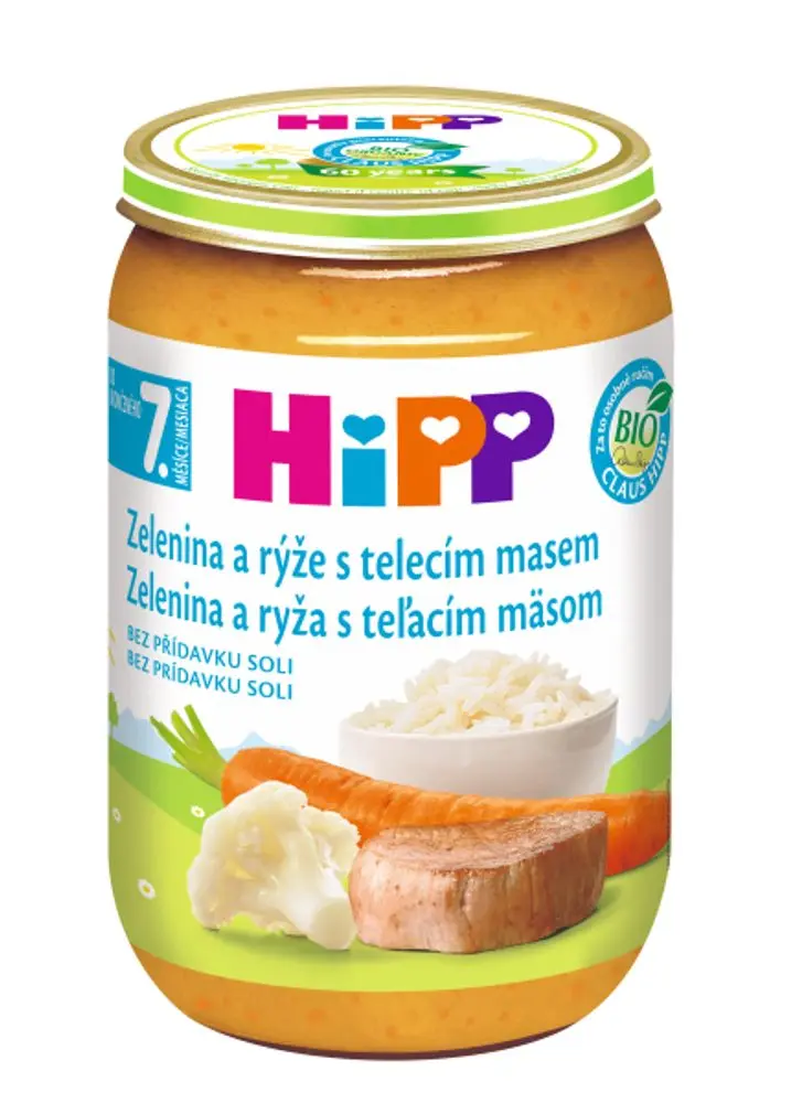 HiPP JUNIOR BIO Zelenina s rýží a telecím masem 220g
