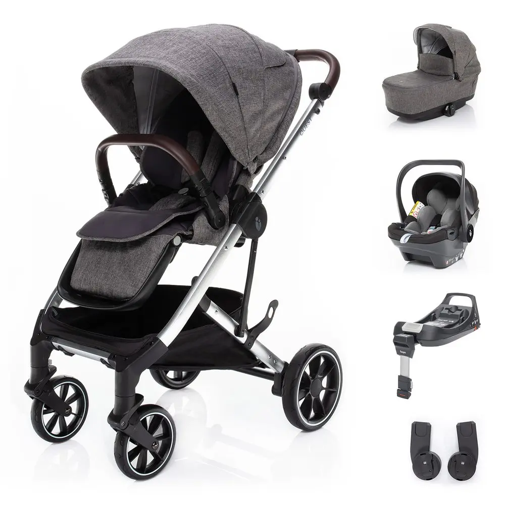ZOPA Set kočárek Quest + korba + adaptéry + autosedačka + báze - Tornado Grey/Silver
